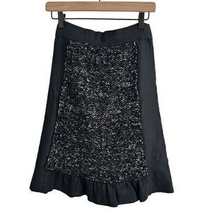 Marc By Marc Jacobs A Line Wool Silk Knee Length Skirt Black Size Extra Small‎